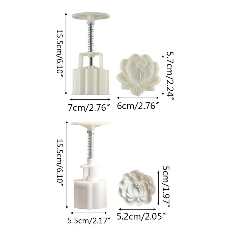 Khuôn Nhựa Làm Bánh Trung Thu 75g Hình Hoa Cúc / Hoa Sen Diy