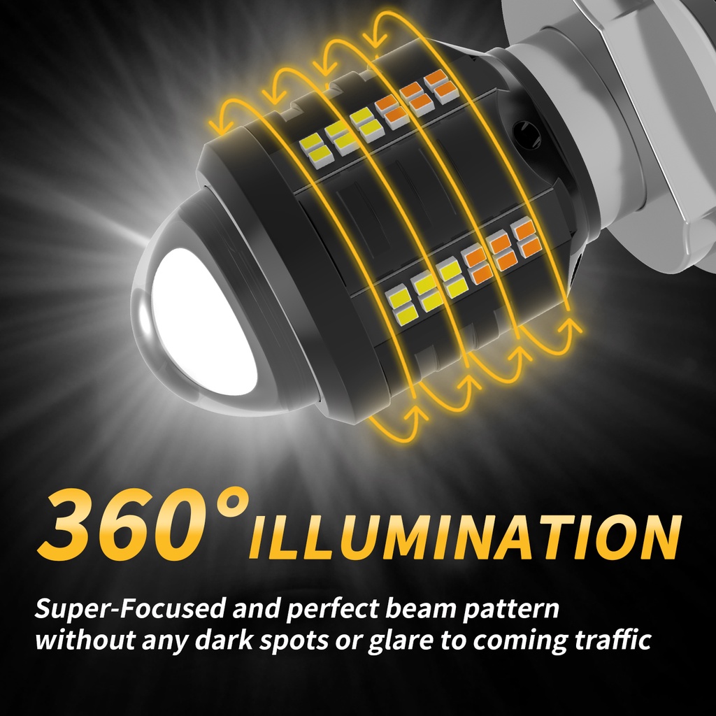 1 Đèn Pha LED T19 P15D H4 H6 BA20D Ánh Sáng Trắng / Vàng DC12V-60V Cho Xe Máy