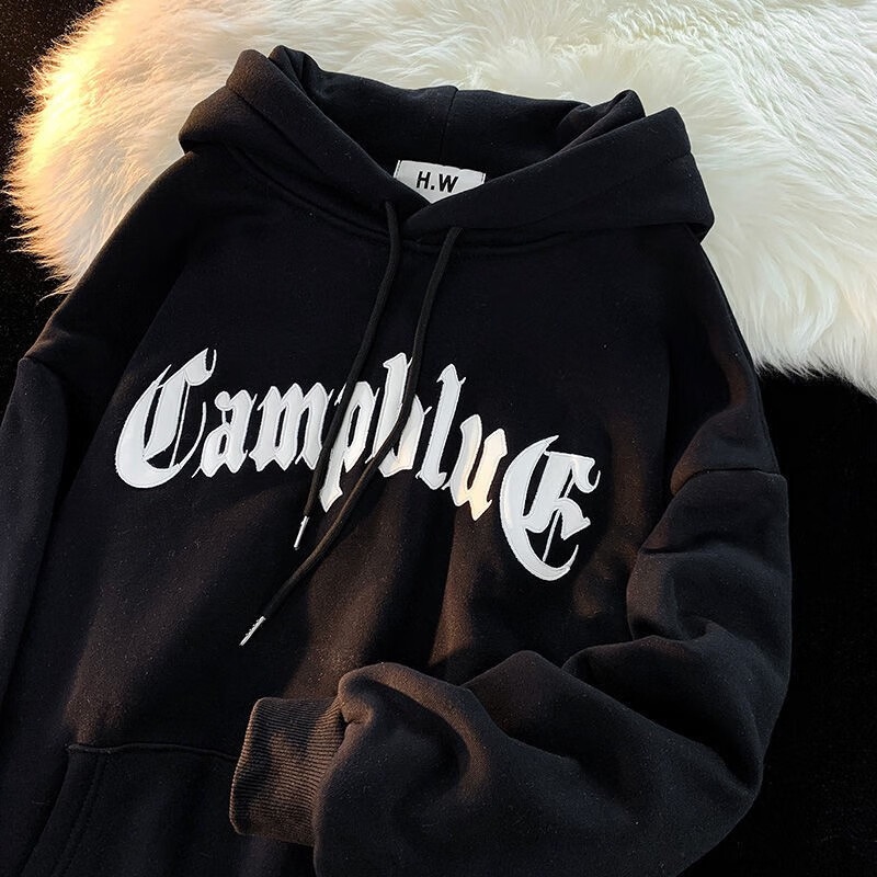Áo Hoodie Tay Dài Dáng Rộng In Chữ Thời Trang Dành Cho Nam