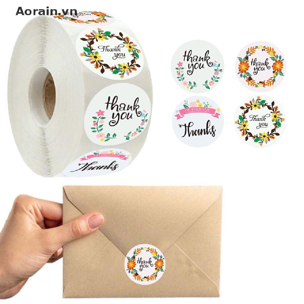 Set 500 Miếng Dán Phong Bì In Chữ Thank You Độc Đáo DIY