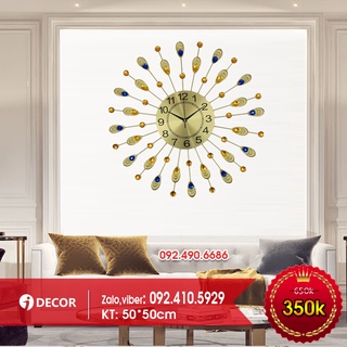 Đồng hồ treo tường trang trí đuôi công 55cm 2022