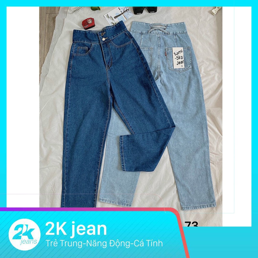 Quần jean baggy nữ lưng cao kiểu quần bò baggy size đại hàng VNXK Bigsize MS73 - 2KJean