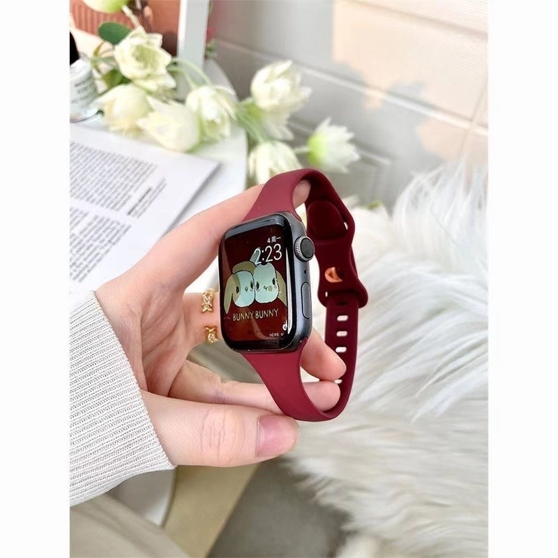 Dây Đeo Silicone Mỏng Cho Đồng Hồ Thông Minh Apple Watch Series 7 6 5 4 3 2 38mm 42mm iwatch 40mm 44mm 41mm 45mm