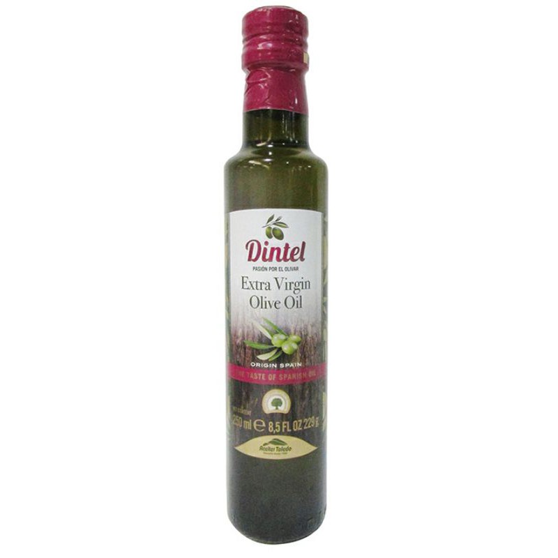 Dầu oliu Dintel virgin extra siêu nguyên chất dùng chiên xào, nhỏ cháo 250ml