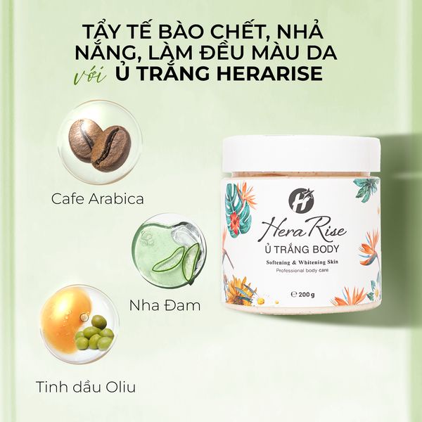 Kem dưỡng da body HeraRise chống nắng toàn thân TẶNG ủ trắng body HeraRise giúp da mềm mịn