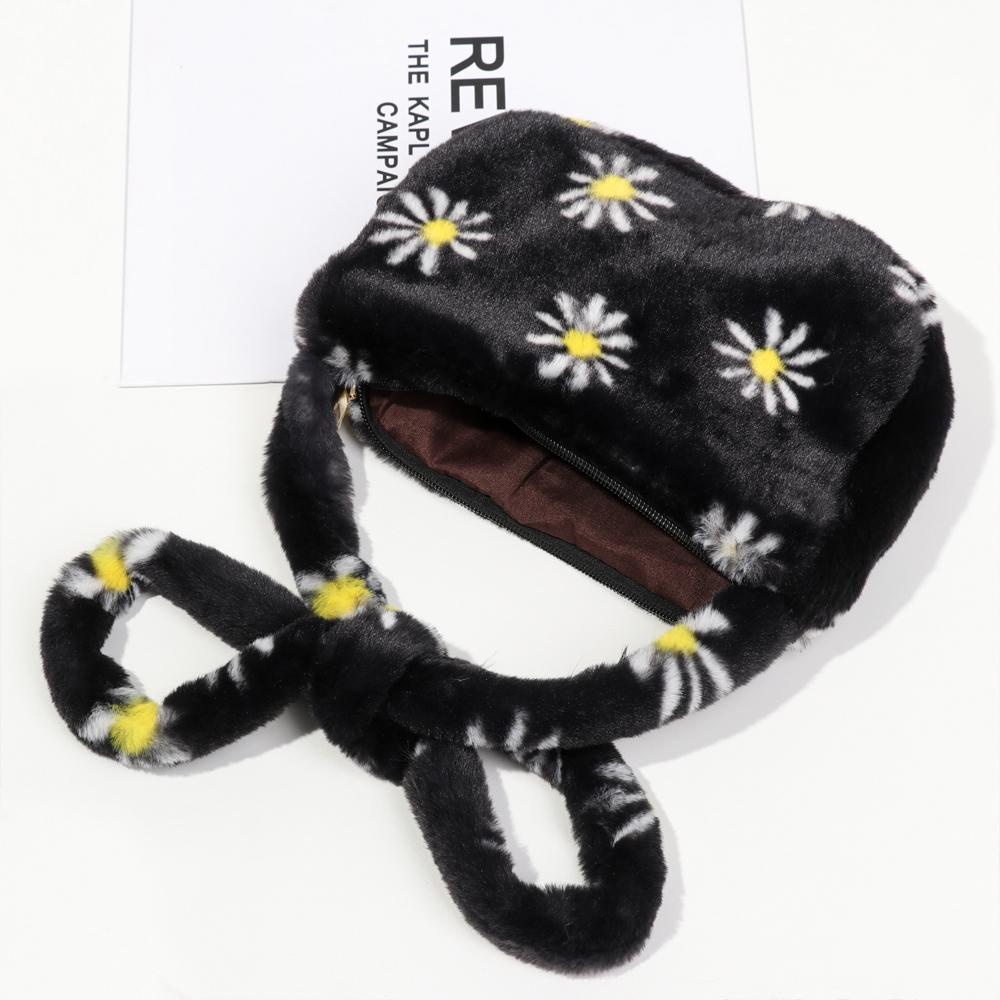 Túi Đeo Chéo Phủ Lông Mềm Mại Cỡ Lớn Phong Cách Vintage Thời Trang