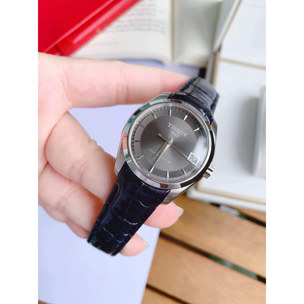 Đồng hồ nữ chính hãng Tissot Couturier Lady Powermatic 80 T035.207.16.061.00 - Máy cơ tự động - Kính Sapphire - Dây da