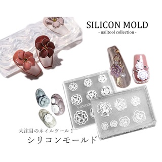 CAMELLIA  Khuôn hoa trà nổi 3D hoa bột nhúng bột đắp nail gel 3D