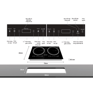Bếp đôi điện từ sunhouse shb9003-ec - hàng chính hãng