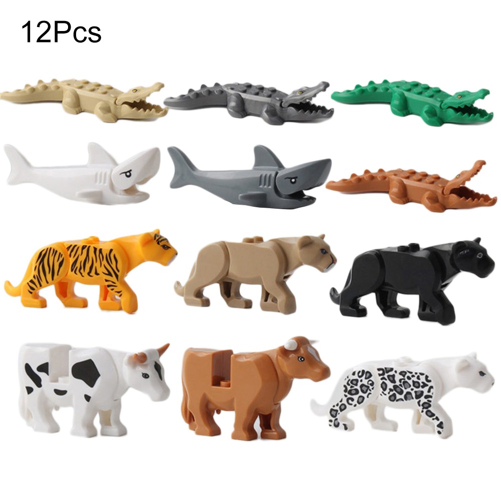 12 Cái Cá Sấu Hổ Bò Xây Dựng Mô Hình Em Bé Động Vật Khối Xây Dựng Fit_lego-168-OXUI3