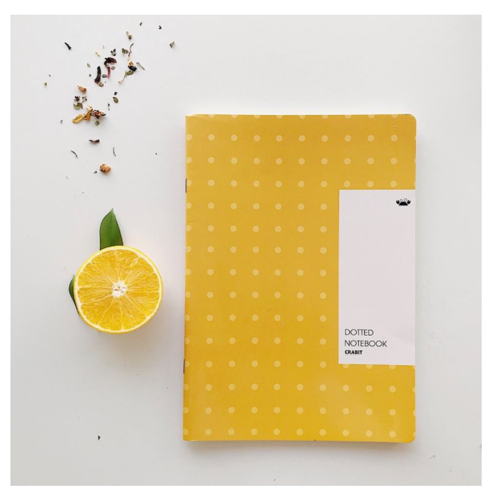 Vở Crabit Dotted Notebook - Vở kẻ chấm bi (Giấy ruột Dot) - Vàng Chấm Bi