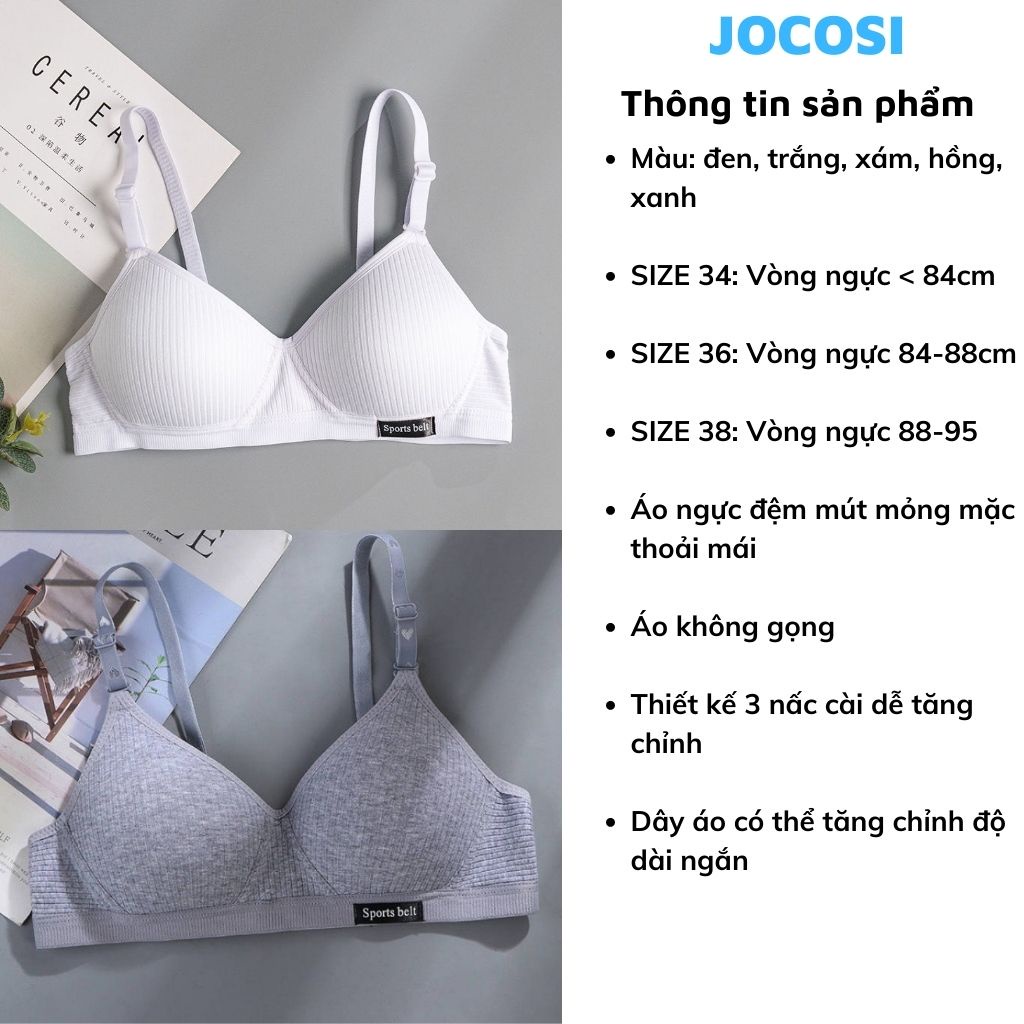 [Mã FAMARAL1 giảm 10K đơn 50K] Áo ngực không gọng nữ cotton mút mỏng, áo lót nữ học sinh mặc thoải mái JOCOSI 554 | BigBuy360 - bigbuy360.vn