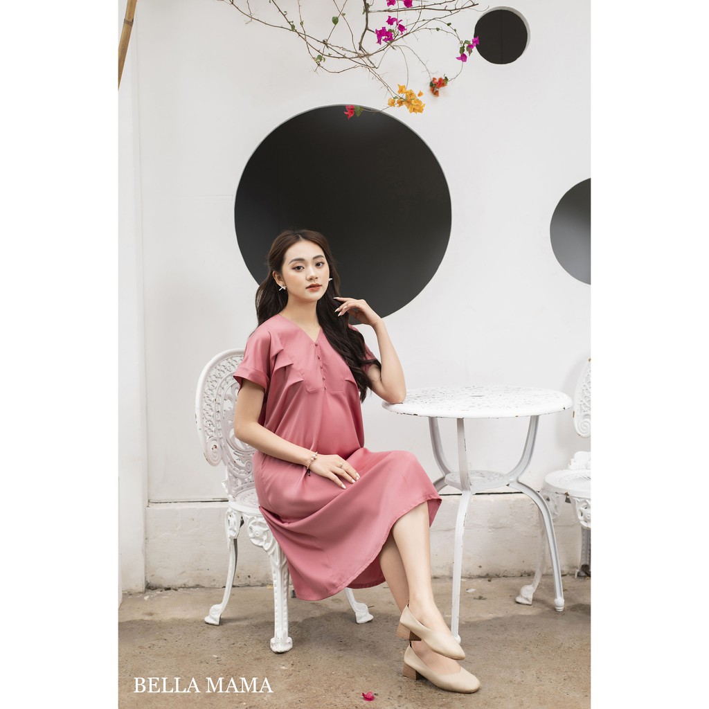 🤰 Váy bầu thiết kế nữ Bella 🌸 Đầm bầu lụa tím lilac trẻ trung | 3 màu SIÊU XINH 🌸 Đủ size cho các mẹ bầu từ 47 kg- 75 kg