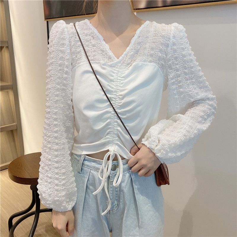 Áo kiểu nữ dài tay dáng rộng thời trang Hàn Quốc ngọt ngào