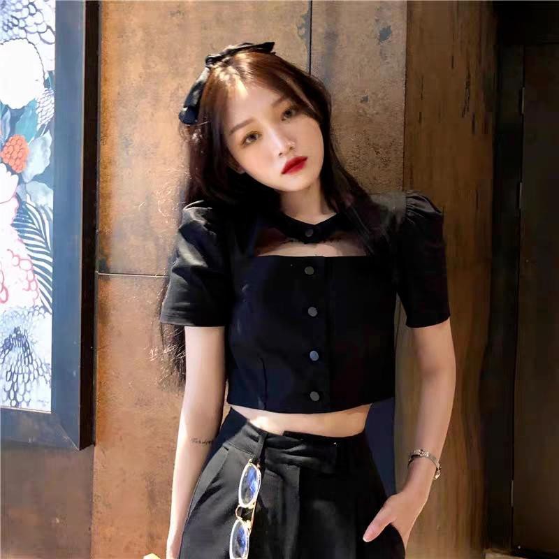 Áo croptop tay ngắn thời trang mùa hè dành cho nữ
