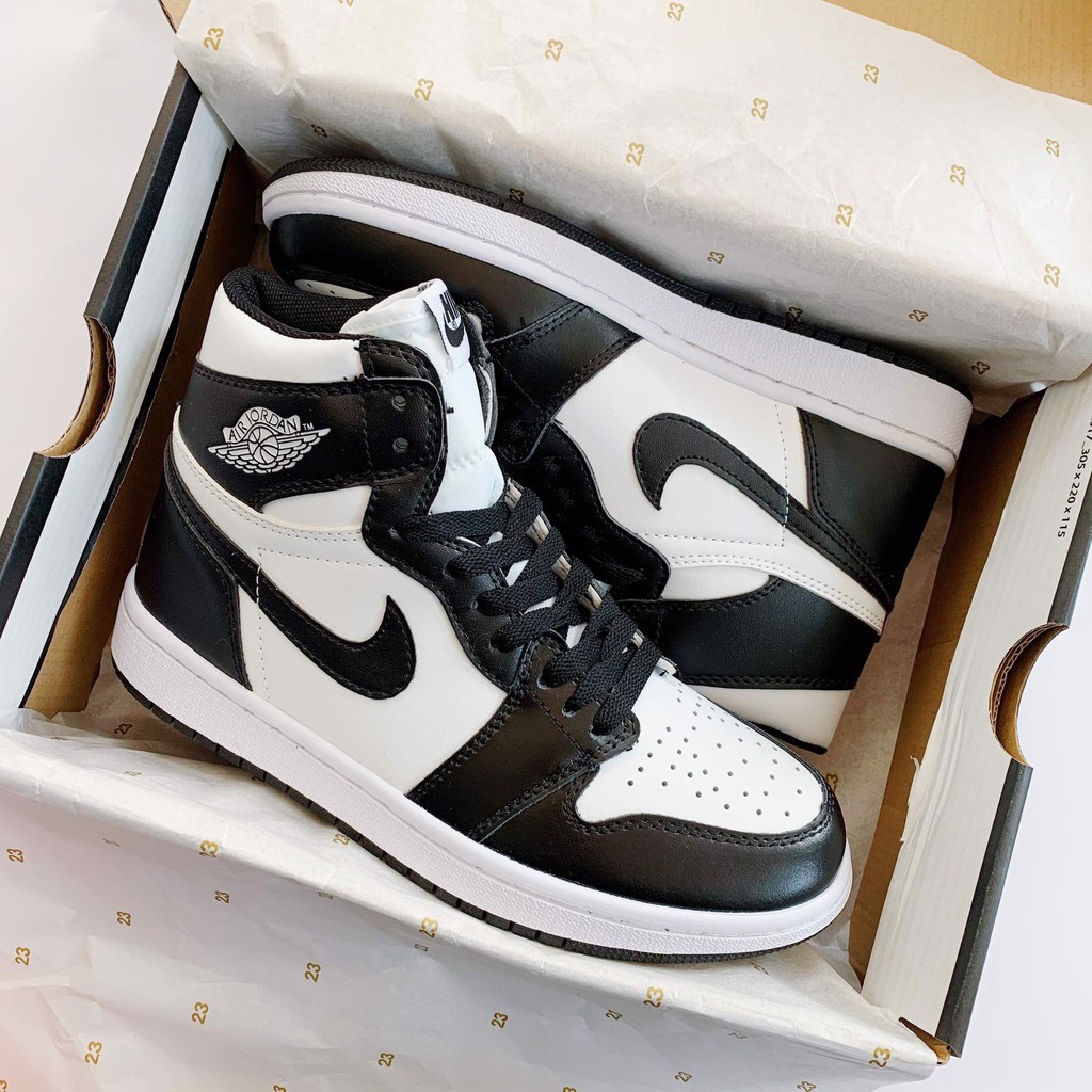 Giày Thể Thao Jordan 1 Cao Cổ Đen Trắng, Giày sneaker JORDAN PANDA Nam Nữ Hot Trend FULL BOX BILL