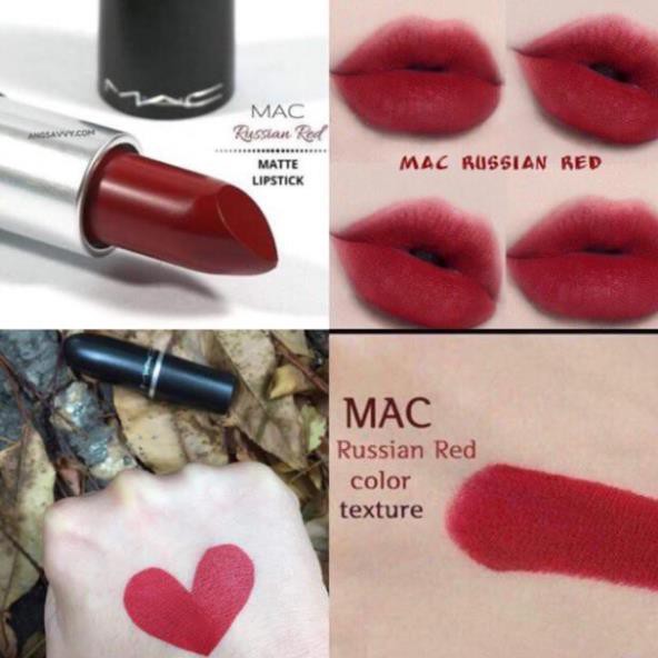 Son MAC Mịn Lì 612 Russian Red Màu Đỏ Đậm 3g Matte Lipstick - Fairy Beauty
