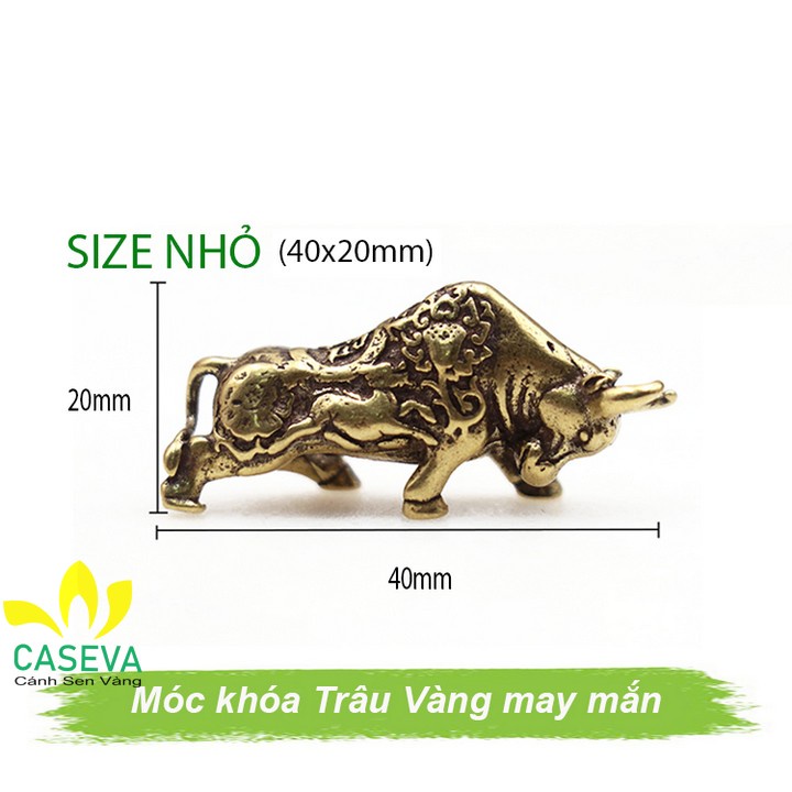 Móc Khóa Con Trâu Vàng Kim Ngưu, Móc Khóa Linh Vật Phong Thuỷ, Móc Khóa Tuổi Sửu, Móc Khóa Xe Máy Đồng Thau CASEVA