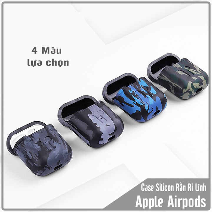 Túi đựng silicon cho tai nghe Airpods rằn ri lính