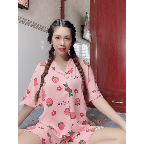 Đồ Bộ Pizama Đùi Lụa Cánh Tiên