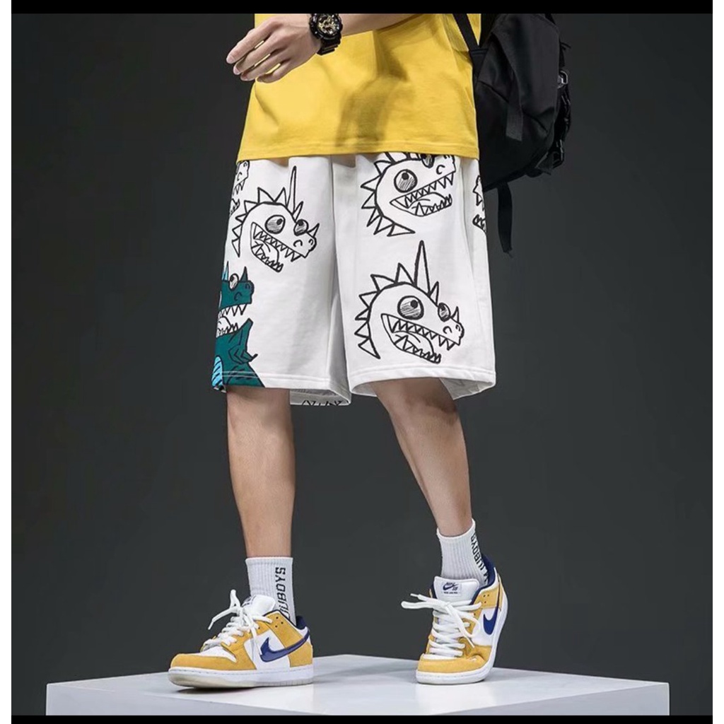 ✪ MẶC LÀ THÍCH ✪ Quần short thể thao nam nữ in hình khủng long kiểu đùi ngố tập gym chất liệu thun poly co giãn 4 chiều