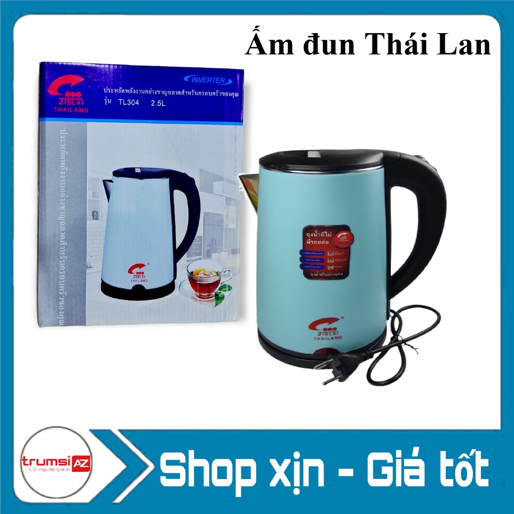 Ấm Đun Siêu Tốc 2 Lớp Thái Lan TL304 Chống Nóng - Bình Đun Nước 2.5L Siêu Nhanh Tiết Kiệm Điện