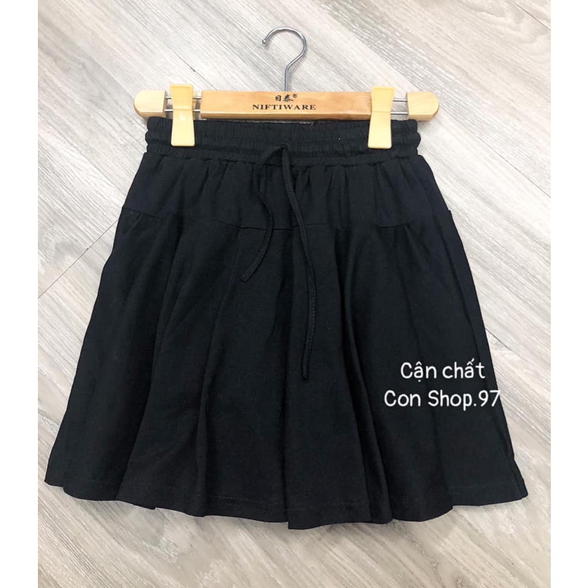 Quần Váy Trơn Cotton Có Túi Chân Váy ngắn Có Quần Bảo Hộ