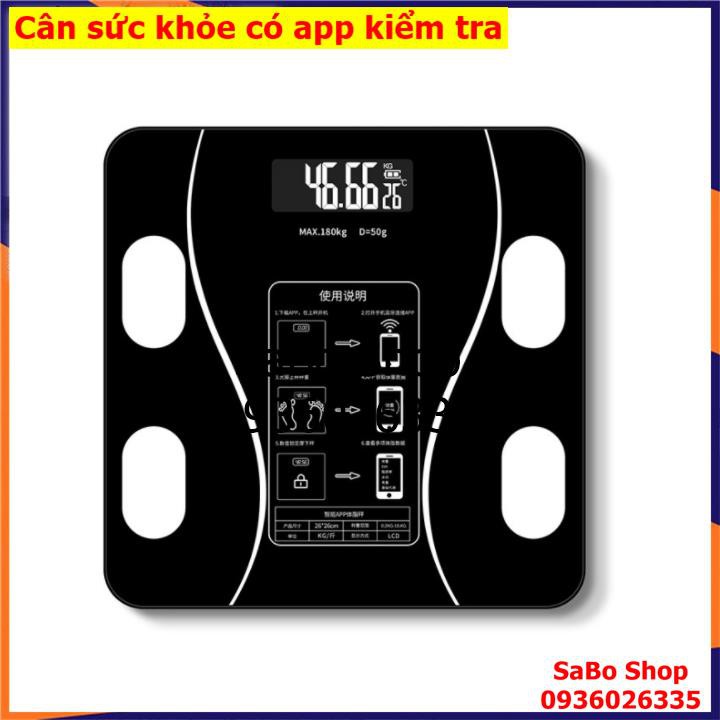 Cân Điện Tử Kết Nối Bluetooth Đo Chỉ Số Sức Khỏe Kiểm Soát Ăn Uống, Hoạt Động Thể Thao