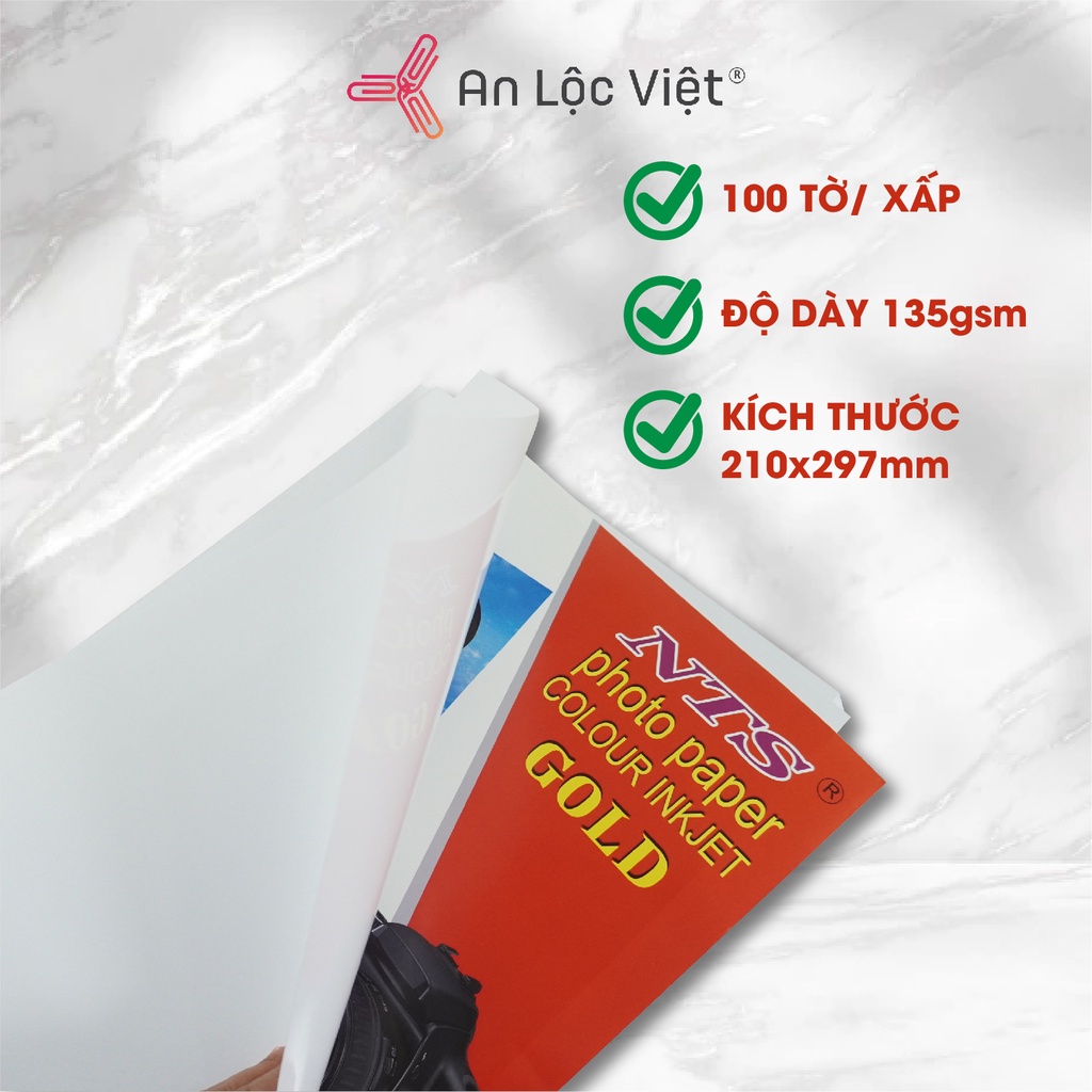 Giấy in ảnh A4 NTS 1 mặt 135gsm