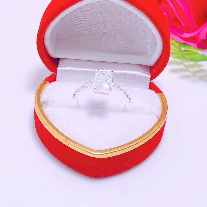 NHẪN NỮ BẠC MẶT ĐÁ SANG CHẢNH MẪU MỚI