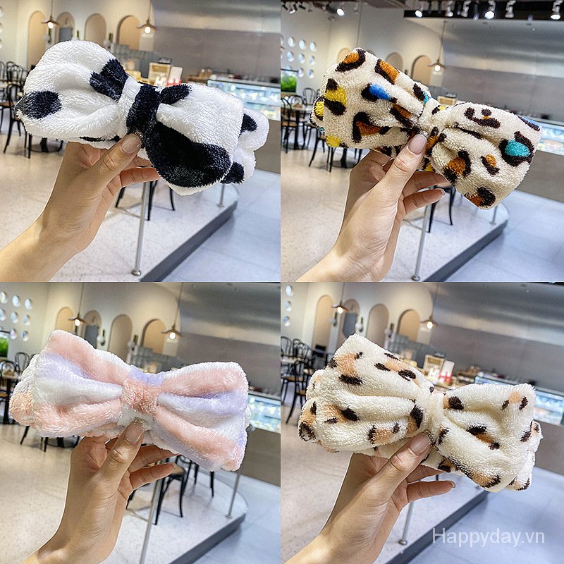 Băng đô nơ vải nhung mềm mại cho nữ