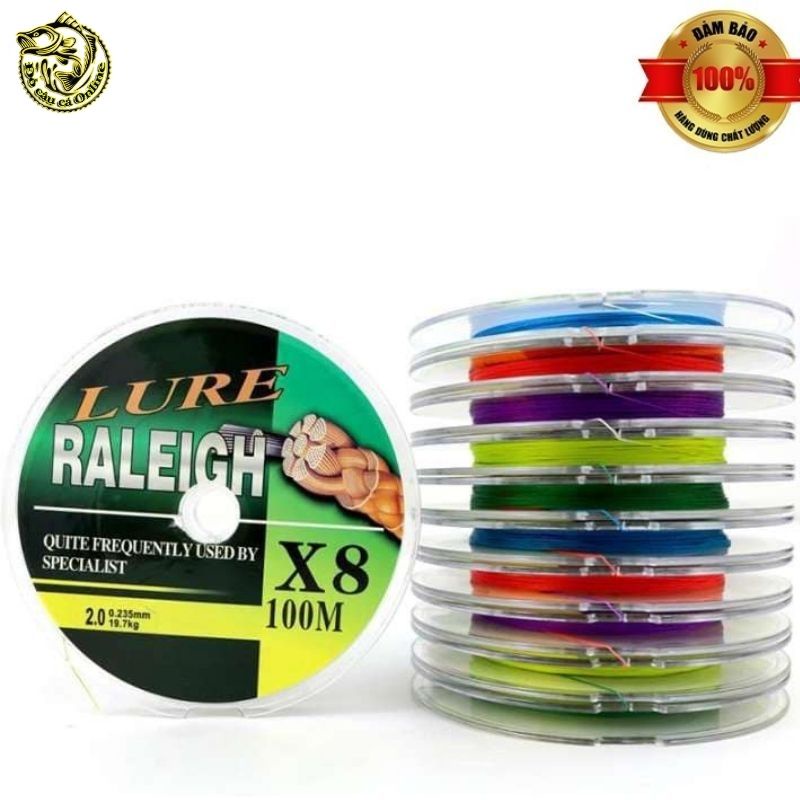 Dây dù câu cá Lure Raleigh X8 7 màu siêu đẹp siêu bền mịn A2