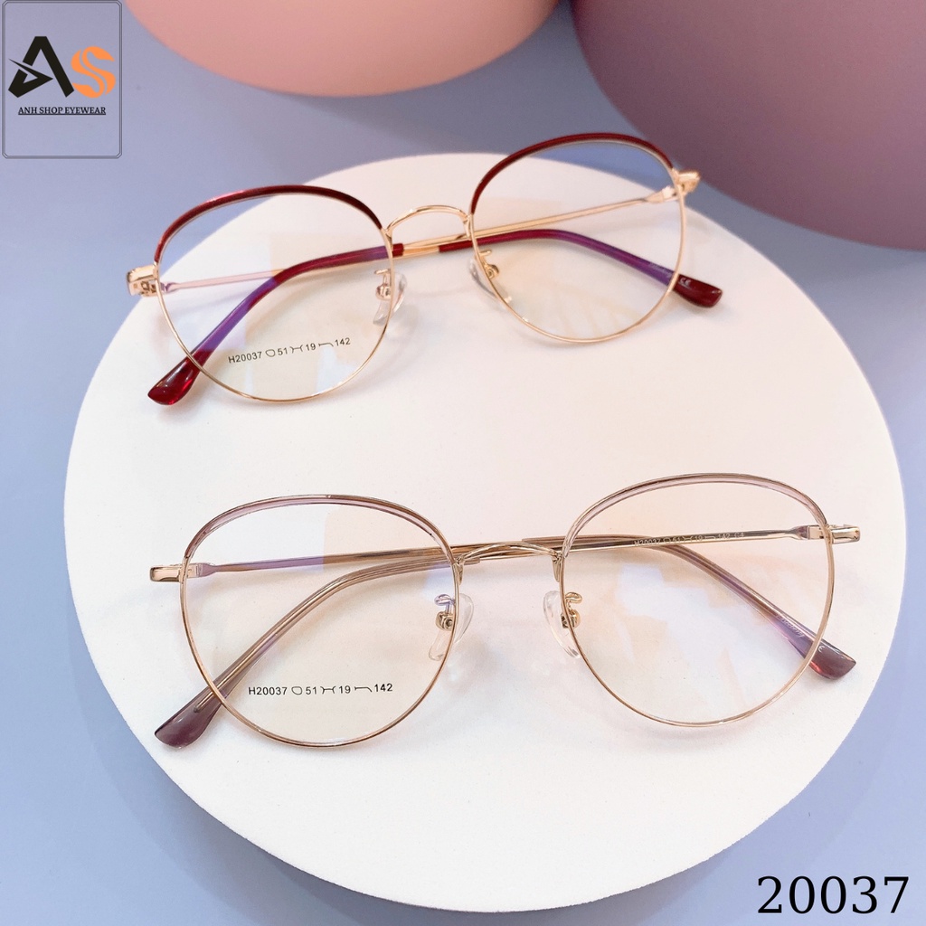 Gọng kính tròn chất liệu kim loại màu sắc đẹp nổi bật bền 20037