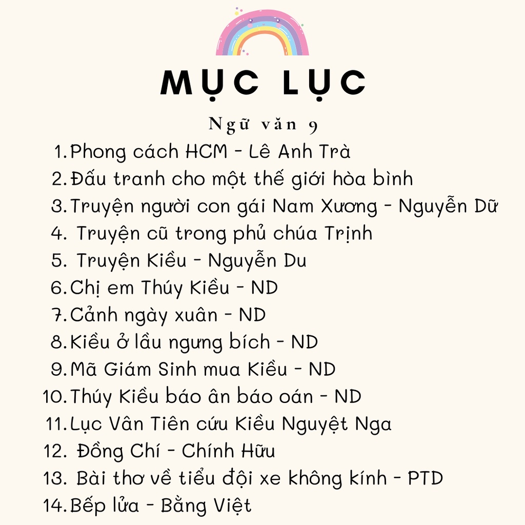 Sticker ngữ văn 9, tiêu đề văn học 9  | AIMÉE