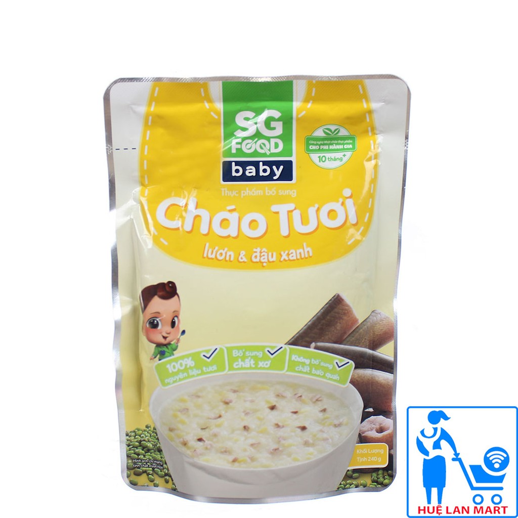 [CHÍNH HÃNG] Cháo Tươi SG Food Baby Lươn & Đậu Xanh Gói 240g (Tươi ngon như mẹ nấu)