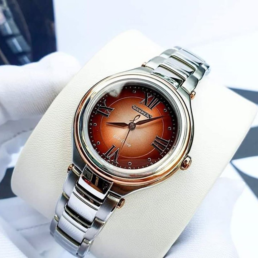 Đồng Hồ Nữ Citizen Dây Thép Không Gỉ FE2047-51W - Mặt Nâu (Sapphire)