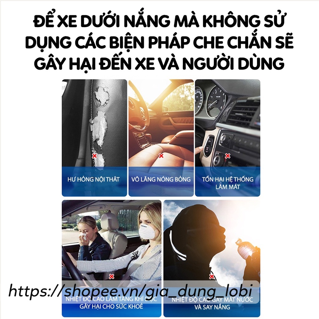 Ô che nắng kính lái ô tô, dù che nắng kính lái ô tô xe hơi chắn tia UV giảm nhiệt bảo vệ nội thất kèm túi đựng(125x75cm)