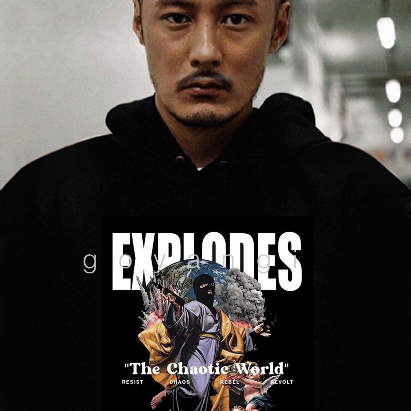 Áo hoodie Chaotic World oversize Unisex phong cách Hàn Quốc