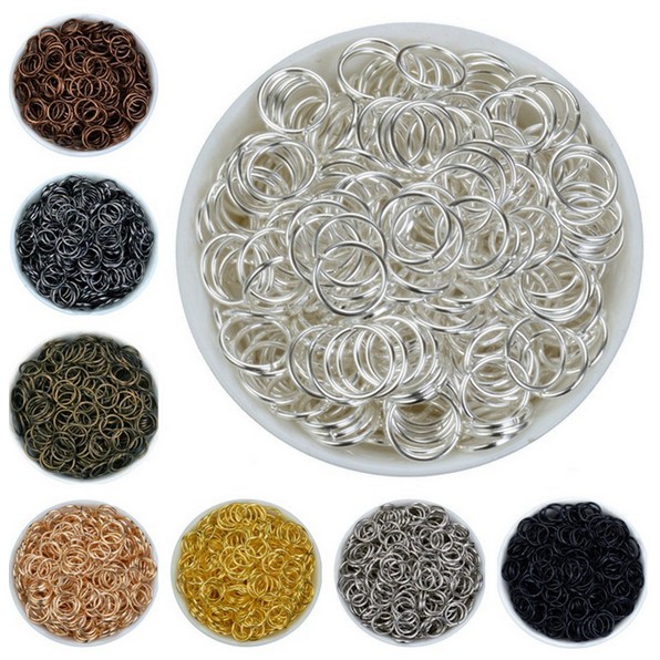 Set 200 vòng thép không gỉ 4/5/6/8/10/12mm dùng làm trang sức thủ công