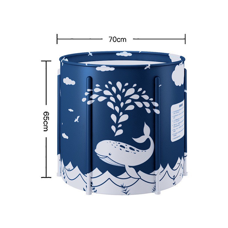 Bồn tắm gấp gọn dành cho người lớn, chất vải Oxford dày dặn chống thấm, cách nhiệt lên đến 3 giờ, kích thước 120x55x50cm