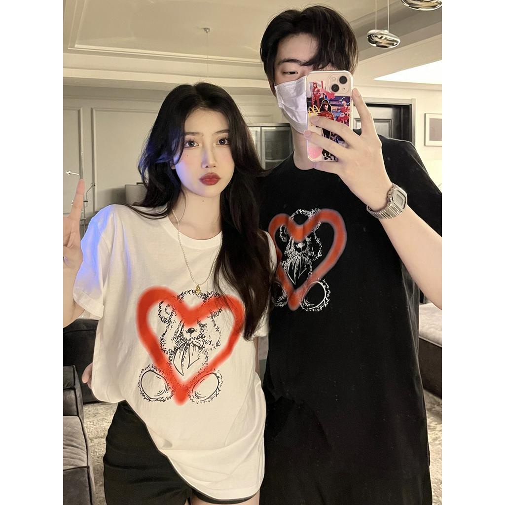 Áo Thun In Hình Trái Tim Ngắn Tay Thời Trang Dành Cho Couple 62809