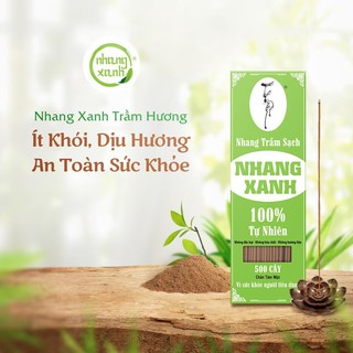 Nhang xanh - Nhang trầm sạch Organic 100% - Hộp 70 cây dài 30cm