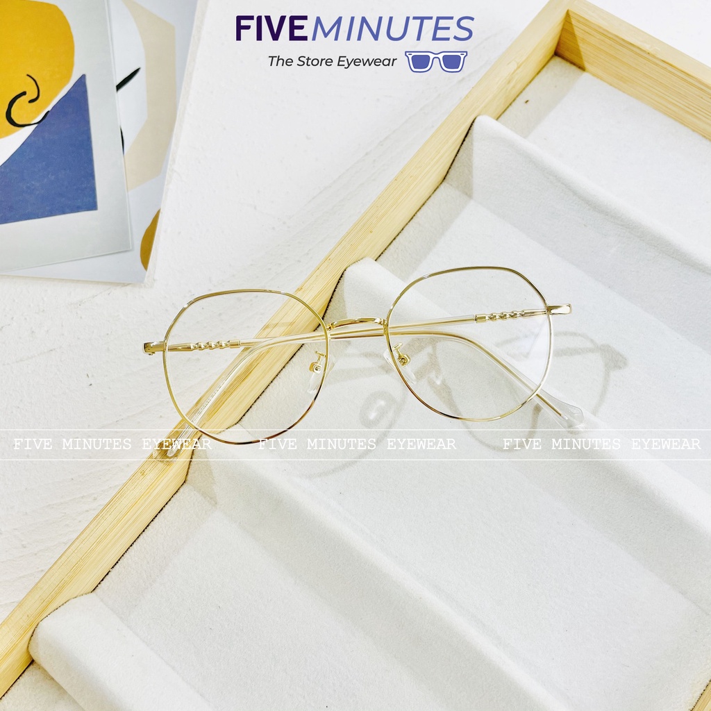 Gọng kính nam nữ, kim loại mảnh nhẹ nhiều màu dễ đeo 5286 Siêu hot - Kính Mắt Five Minutes