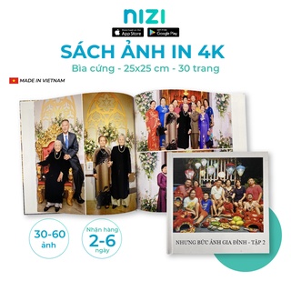 [E-voucher] In sách ảnh theo yêu cầu bìa cứng 30 trang 25 x 25cm In 4K siêu nét trên app NIZI
