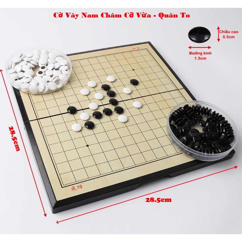 Cờ vây nam châm chất lượng cao 28.5 x 28.5cm có hộp đựng quân cờ chính hãng dododios