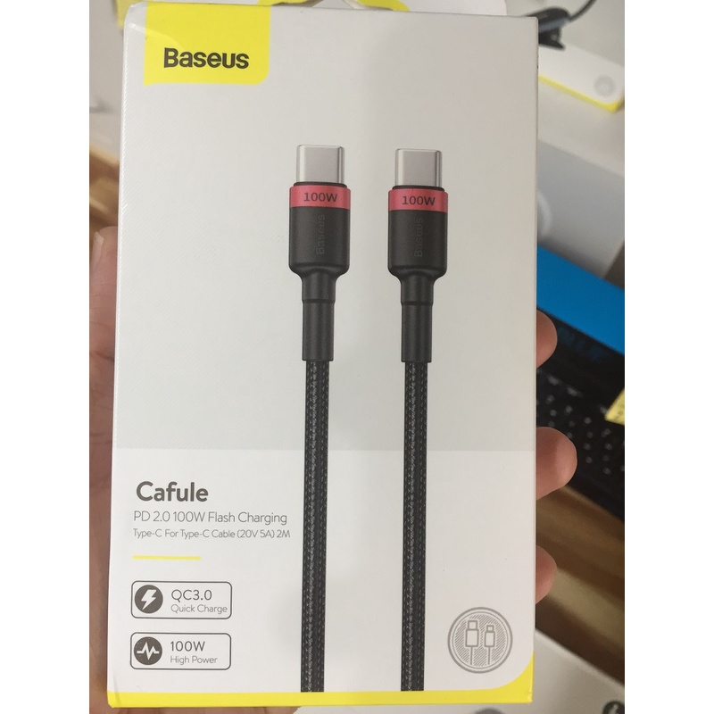 Cáp sạc Type C to Type C Baseus cafule dòng 5A sạc nhanh PD 100W dùng sạc cho Samsung/Macbook/ipad