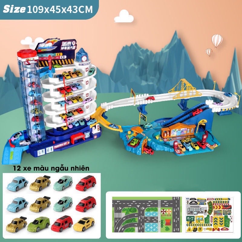 Đồ chơi đường đua cao tốc,hầm khủng Long,gara oto