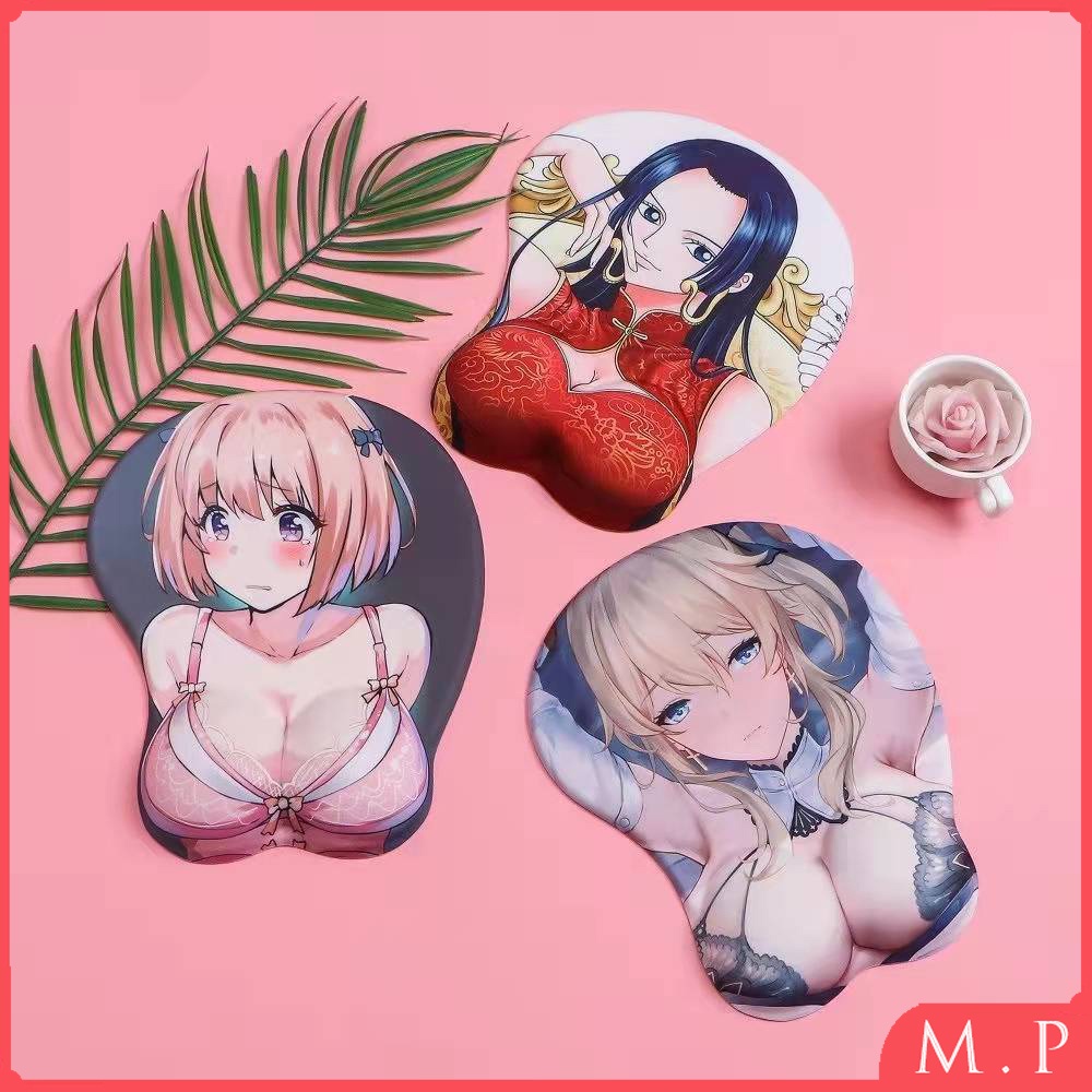 Miếng Lót Chuột Ba Chiều Hình Hoạt Hình Anime Có Đệm Cổ Tay