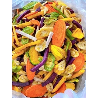 Thập cẩm sấy giòn(có bí đỏ,xoài sấy)k đường loại 1 Xuất khẩu