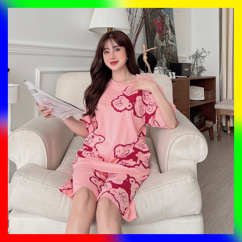 Đồ bộ lửng nữ mặc nhà - thời trang mới nhất - Chất liệu bozip Cotton cao cấp - ( Bộ Lửng ống rộng -  BL )